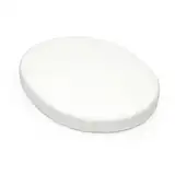 Stokke Sleepi Mini Spannbettlaken, White - Weiche Laken für süße Träume - Perfekt für die ovale Sleepi Mini Matratze - Sicher, stylish & waschbar - 100% feiner Baumwoll-Perkal