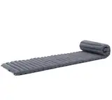 Leewadee Faltbare Bodenmatratze - Japanischer Rollbarer Futon - Tatami Faltmatte - Gästebett - Camping Matratze - Thai Massage Matte, Kapok Füllung, Anthrazit