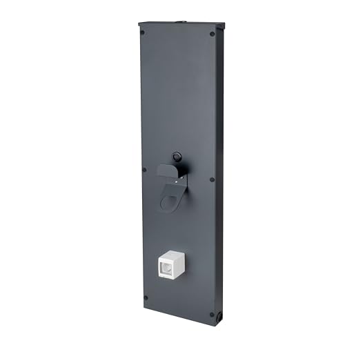 KREAINVENT Universal-Wallbox-Säule aus Aluminium für stabile Installation der Ladestation und organisierte Ladestelle für E-Fahrzeuge Fassadenwandplatte für Wallbox (125x33x5,5 cm, Ohne Dach)