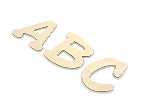 7cm Holzbuchstaben natur | verschiedene Größen | 6 verschiedene Schriftarten und viel Zubehör | Schriftart 3 | inkl. Klebepunkte | #FLoPHi (7cm)