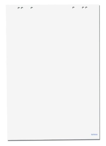Herlitz 10834133 Flipchartblock 68 x 99 cm, 20 Blatt blanko, 80 g/m², FSC Mix, 5 Stück, weiß