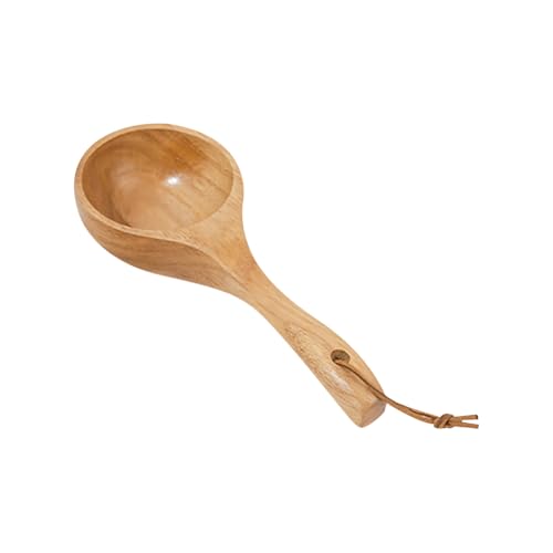 JIHUOO 20,5 x 8 cm Extra große runde Holzschaufel Große Holz-Kaffeebohnenschaufel Schöpfkelle Große Holzschaufel Löffel Holzsalzlöffel Gemahlener Kaffee Messlöffel Multifunktionale Küchenschaufel