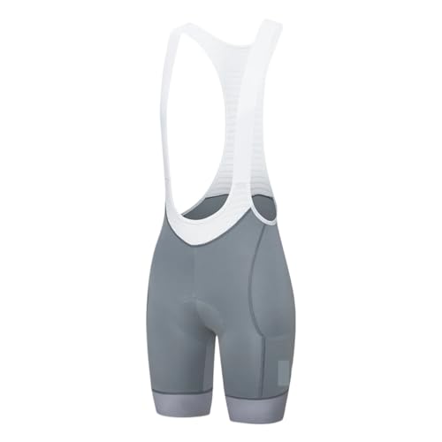 USOHJZ RadträGerhosen Damen Damen Radlerhose mit Trägern, 7 Stunden, elastisches Polster, Radhose, atmungsaktiv, schmale Passform, Rennrad-Strumpfhose(Grey,M)