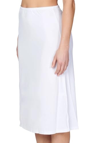 BestSale247 Damen Unterrock - Kurz ca. 50 cm oder Lang ca. 70 cm - Unterröcke Elegantes Unsichtbar Underskirt (Weiß Lang, S-M)