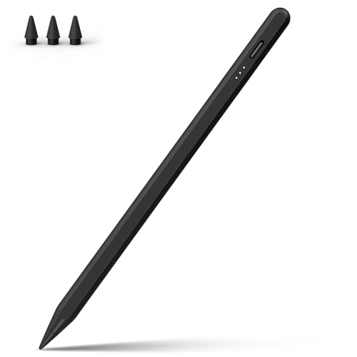 MEKO Stift für iPad Apple 2018-2025 mit Schnellladeleistung Palm Rejection und Neigungssensitivität für iPad Pro 13''/12,9''/11''/ i-Pad 10/9/8/7/6. Gen/Mini 6/5./Air 5/4/3. Gen Schwarz