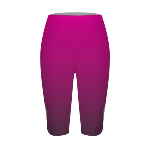 Modische Hose für Damen 2024, Freizeithose, modische und lässige Farbverlauf, hohl, weich, Dreiviertel-Leggings, Übergröße, Hosenanzüge für Damen, Business, Freizeit, hot pink, M