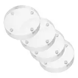 HOLIDYOYO 4 Stück Magnetfliese aus Acryl Magnete magnetischer Anzeigerahmen magnetischer Rahmen runden klein Mini fotomagnet magnetbilderahmen magnetische Anzeige Bildanzeige Transparent