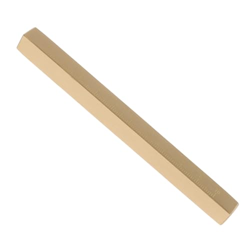 Operitacx Messing Herrscher rechteckige Briefbeschwerer Kalligrafiepapiergewicht Schreibtisch Briefbeschwerer Kalligraphie-Briefbeschwerer Briefbeschwerer mit chinesischer Kalligrafie Golden