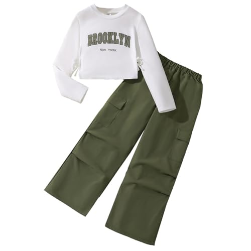 Generisch Kostüme Für Kinder Bekleidungssets für Mädchen Coole Sachen für Teenager Mädchen Bauchfreie Oberteile Tshirt Crop Tops Hosen Haremshose Kleidung Jogginganzug