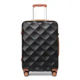 British Traveller Groß Koffer 74.5x49x30.5cm Leichter Reisekoffer aus ABS+PC mit TSA-Schloss, 4 Rollen Koffer Trolley
