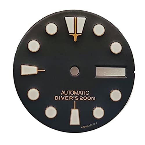UNbit 28,5 mm schwarzes Zifferblatt Super C3 grün leuchtendes Zifferblatt kompatibel mit NH36 Uhrwerk-Modifikationsteilen gemächlich