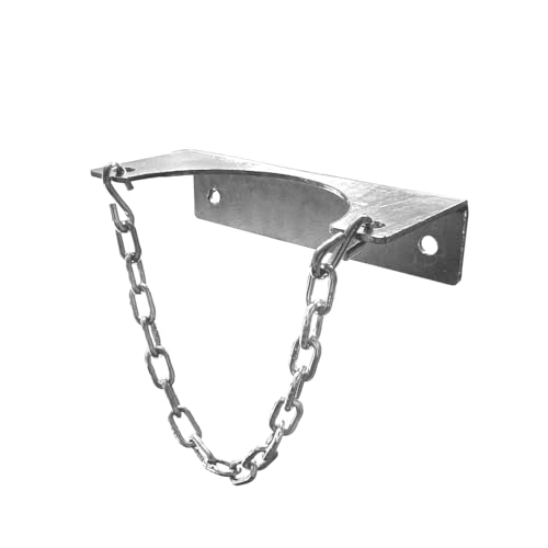 Gasflaschen Halterung/Wandhalterung für 1 x 10/20 / 50 Liter | Dezente Ausführung für Labore und Praxen | max. Ø 315 mm | mit Kette und Montagelochung, verzinkt (1 x 10 L Flasche (Ø 135 mm))