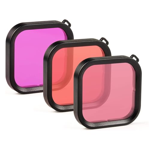 Tauchfilter Filter, Unterwasser Tauchfilter, Tauchfilter Set, Schnorcheltauchen Unterwasser Linsenfilter, Unterwasser Tauchlinsen Filter Set, Unterwasserkamera Filter, Rot/Pink/Lila Korrekturfilter