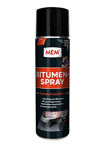 MEM Bitumen-Spray, Zur Abdichtung und für kleinere Reparaturen, Für verschiedene Untergründe, Schnelltrocknend, Schwarz, 500 ml