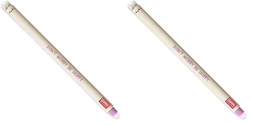 LEGAMI - löschbarer Gelschreiber, Erasable Pen, Ø 0,8 cm, Thema Bunny, wärmesensible Tinte, Kugel am Ende zum Entfernen der Tinte, kein Verbrauch des Blattes, Ø Spitze 0,7 mm, EP0011 (Packung mit 2)