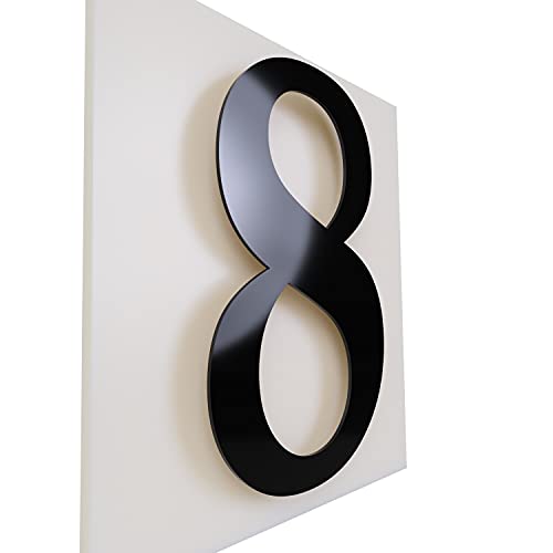 Ziffern für das Haus/Hausnummer 30cm Aluminium glänzend schwarz (8)
