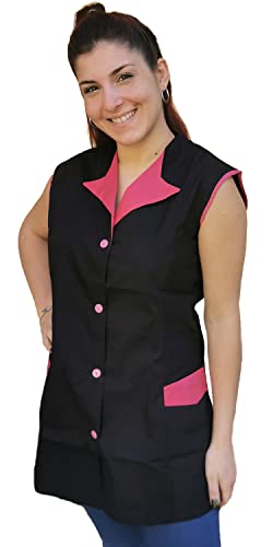 Arbeitskittel für Damen, Arbeitskittel für Arbeiter, Maestra, Reinigungsunternehmen, Schürze für Obst, Gastronomie, Schwarz , M
