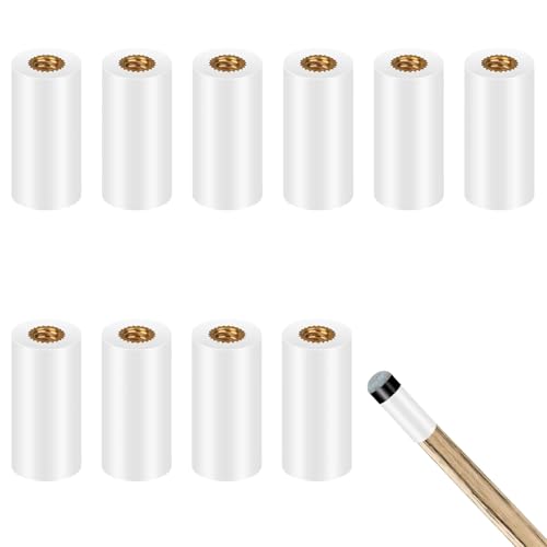10 Stück 13mm Billard Queue Spitzen,Billard Zubehör,Billard Queue Zubehör Set,Queue Spitzen Mit Pool Queue Zwinge,Passend Für Die Meisten Billardqueues Auf Dem Markt(Weiß)
