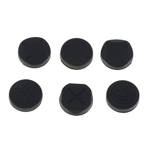 Tenlacum Silikon-Daumengriff-Kappen Joystick-Abdeckung, kompatibel mit Playstation PS Vita PSV1000 2000 – Schwarz (6 Stück)