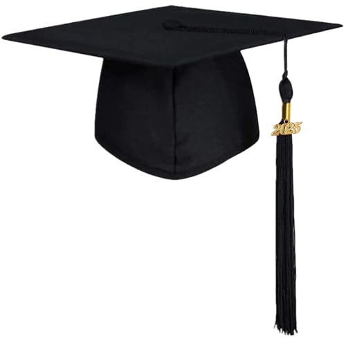 Synchain Doktorhut Studentenhut Bachelor Hut Unisex Uni Abschluss Cap 2025 Anhänger Quaste,Verstellbar Absolventenhut für Abschlussfeiern vom Studium, Universität, Hochschule, Abitur