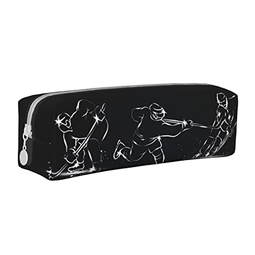 HAOSOFT Federmäppchen Eishockeyspieler Eishockey Federmappe Etui für Jungen Mädchen Große Schulsachen Federtasche Schulmäppchen Mäppchen für Schule