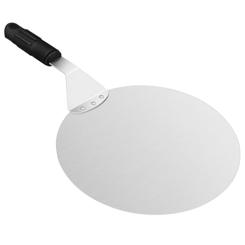 Asdirne Pizzaschieber Pizzaschieber mit Kunststoffgriff und Edelstahl-Metallschale für hausgemachte Pizza, Gebäck, Teig, Brot, Kuchen usw., robuste Pizzaschaufel, 10 Zoll