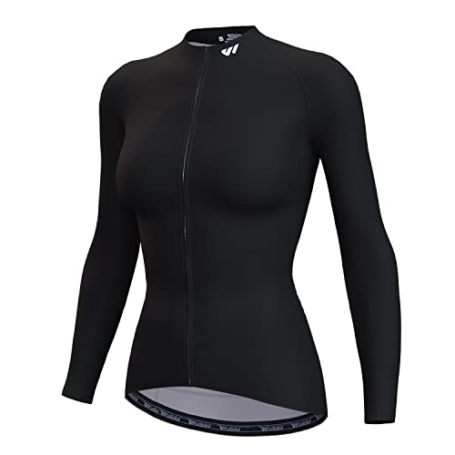 Wulibike Damen Radtrikot Langarm Rennanzug Radtrikot Elastisch Atmungsaktiv Simple Damen Warmes Schnell trocknendes Material Reiten Laufen Fitness Racing