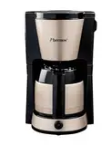 Bestron Filter-Kaffeemaschine für 8 Tassen Kaffee, Kaffeemaschine mit 1 Liter Thermokanne, inkl. Permanent-Filter & Abschaltautomatik, 900 W, Farbe: Hellbeige