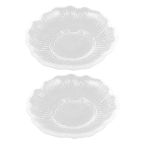 Alipis 2 Stück Untertasse mit Mini klein Blumen- Dekoration kerzenhalter Glasuntersetzer Glasbecher-Untersetzer Glasbecher Mat Desktop-Cup-Matte Tassen Matte Transparent Wiederverwendbar