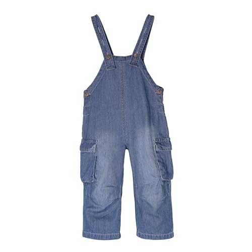 MODJEANS Jeans Latzhose Kinder – Größe 110, 5-6 Jahre – 100% Baumwolle mit Zwei Cargo-Seitentaschen – Overall für Jungen und Mädchen - Dunkelblau