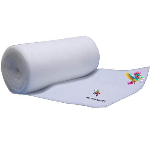 pemmiproducts Volumenvlies 100g/m², 1,00 m x 1,00 m, ca. 1 cm dick, (EUR 10,90/m²), 100% Polyester, Patchworkvlies, Polstervlies, Vliesstoff, Polsterwatte, Watte