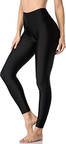 Attraco Lang Badehose Damen Schnell Trocknendes Sporthose UV Schutz Schwimmhose Sports Leggings Schwarz S