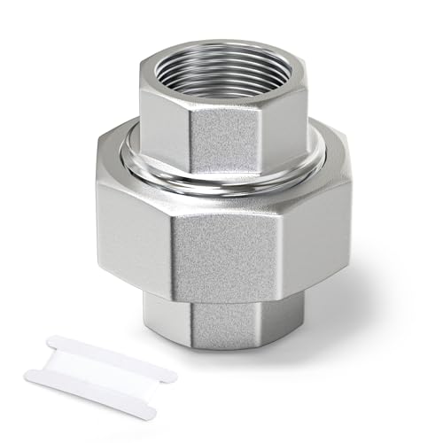 ERGAOBOY 2 Stück 304 Edelstahl Union, 3/4" BSP Innengewinde Rohrverschraubung, Gewinde Adapter für Wasser/Öl/Gas