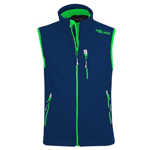 Trollkids Kids Trollfjord Vest 128, navy/green
