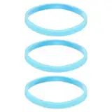 QUARKZMAN Armbänder Handgelenkbänder 1/4 Zoll Breite für Sportvereine, Gruppenspiele, Partygeschenke Modeparty Sportaccessoires, Einfarbige Armbänder, Hellblau Packung mit 3