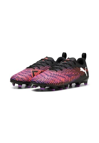 PUMA Future 8 Play FG/AG JR Fussballschuh, Black White-Glowing RED, 34 EU