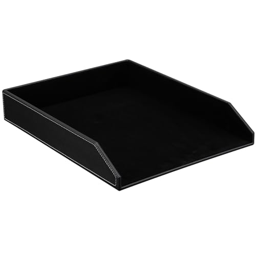 KINGFOM™ A4 Leder Briefablage (schwarz)