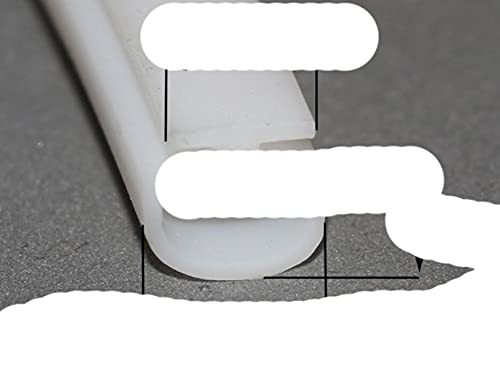 Weiß/Grau 6M Breite unten 5/7mm Gummidichtungsstreifen Aluminium Tür/Fenster versiegelt Kunststoffstreifen Energiesparfenster &Türen-grauer Boden 7mm