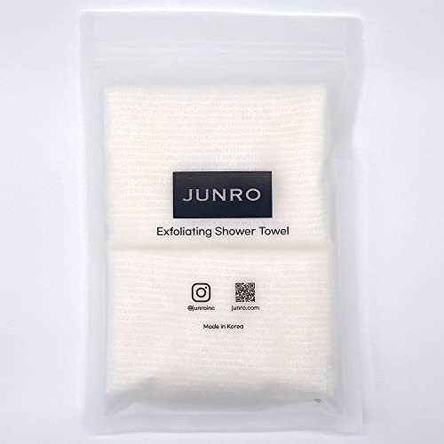 JUNRO Peeling-Duschtuch, koreanisches weißes Hanji-Papier-Peeling-Waschlappen für alle Hauttypen, hergestellt in Korea, 2 Stück