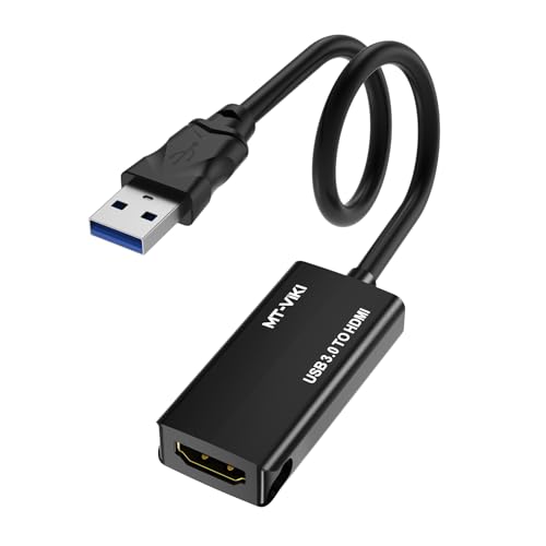 MT-VIKI USB 3.0 HDMI Adapter, USB 3.0 auf HDMI Adapter Audio Video Adapter HD 1080P Kompatibel mit Mac Windows 10/8.1/8/7 und mehr