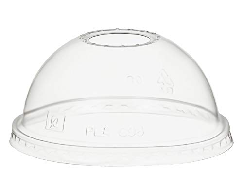 VEPATIM 50 Domdeckel zu Becher 300/400/500ml mit Rundloch Ø 96mm kompostierbarer Kunststoff