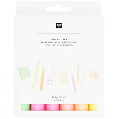Candle liner Set Neon, 6-tlg Neongelb, Neonorange, Neonrot, Neonrosa, Neonpink, Neongrün