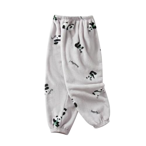 Flanell Schlafanzughose Kinder Fleece Lang Baggy Hose Pyjamahose Thermohose Kinder Kuschelig Pyjamahose Elastische Taille Winterhose Warm Plüschhose Jogginghosen Hosen für Mädchen Jungen 1-14 Jahre