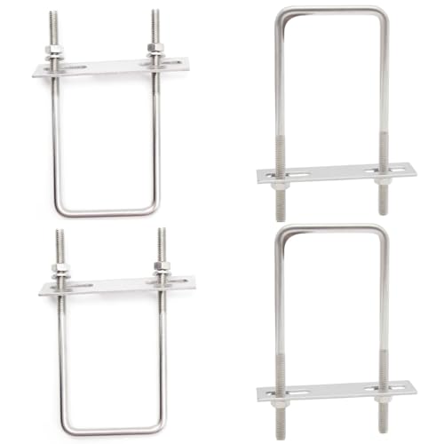 CEEYSEE 4 Satz U Schrauben M6 50 x 120mm U Bügel 304 Edelstahl U Bügelschraube für Befestigung von Rohren, Fahrzeugen, Schiffen, Brücken,Tunneln (U/M6-50x120mm)