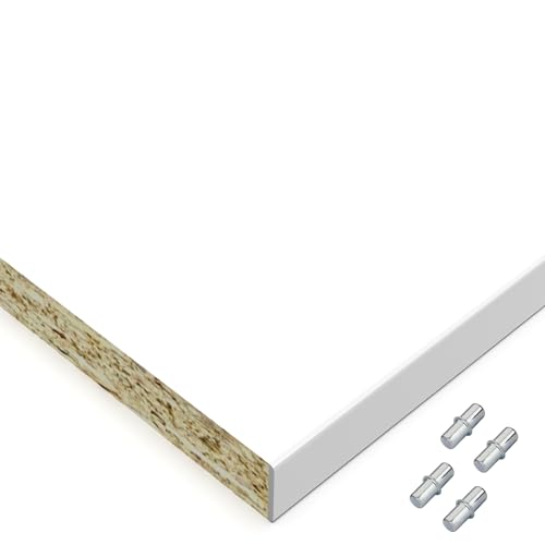 X57 Einlegeboden Regalboden Holzboden 19mm nach Wunschmaß max. 700mm breit x 600mm tief Zuschnitt Anfertigung 2mm Umleimer ABS Kante (Weiß)