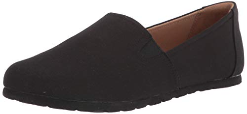 Amazon Essentials Damen Lässiger, flacher Segeltuchsneaker, Schwarz, 39.5 EU