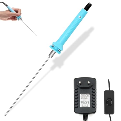 Idota Elektrischer Styroporschneider, EU-Stecker Elektro Schaumstoffschneider AC110-240V Foam Cutter Heißdrahtschneider, Nadeltyp Elektrischer Schneidstift Wärmeschneiden Gravierstift (10CM)