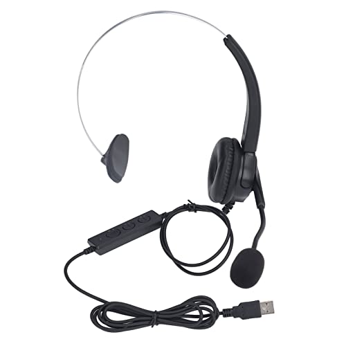 Kabelgebundenes USB-Kundendienst-Headset, Verstellbares Kopfband, Telefondienst-Headset, ENC-Rauschunterdrückungstechnologie, Drehbarer Galgen und Mikrofon, Verstellbare Mikrofonstange, Einstellbare L
