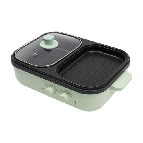 2 In1 Elektrisch Kochtopf, Elektrischer Innengrill Tischgrill, Elektro-Kochtopf Mit Grillbereich, 1300W Hoher Wirkungsgrad, Zweifache Temperaturregelung, 220V