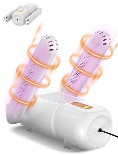Aissom Schuhtrockner Elektrisch, Stiefeltrockner mit 120mins Timer Funktion,Schuhe Stiefeltrockner UV-Licht,faltbares Design für Handschuhe, Hüte, Socken, Skistiefel